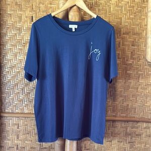 Ella Moss Navy Blue monogram Joy Tee xl